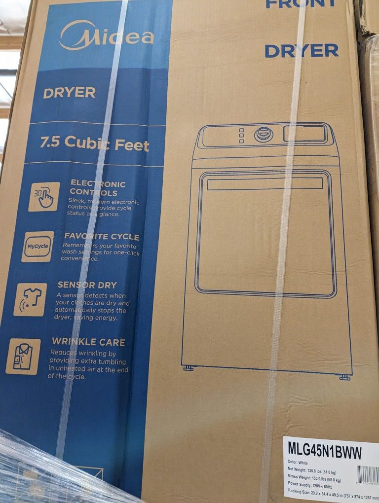 Front Dryer Midea 7.5 Cubic Feet Part MLG45N1BWW for Sale in San