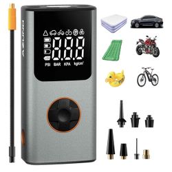 AZUNO 2-in-1 Electric Air Pump for Inflatables, 150 PSI Battery USB Rechargeable