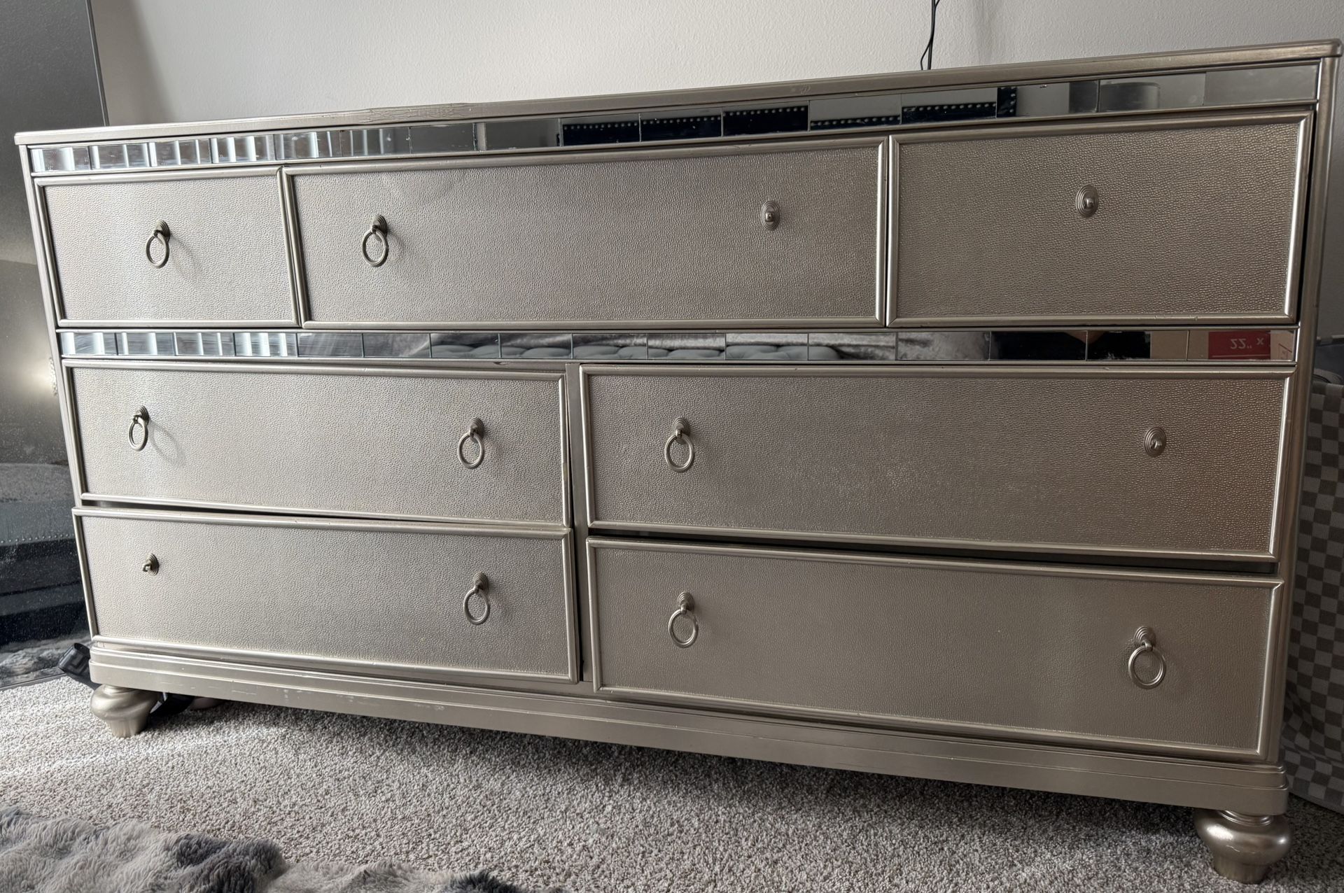 Grey Mirrored Dresser