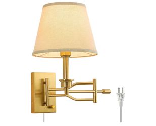 15" Gold Swing Arm Wall Sconce Adjustable Wall Lamp