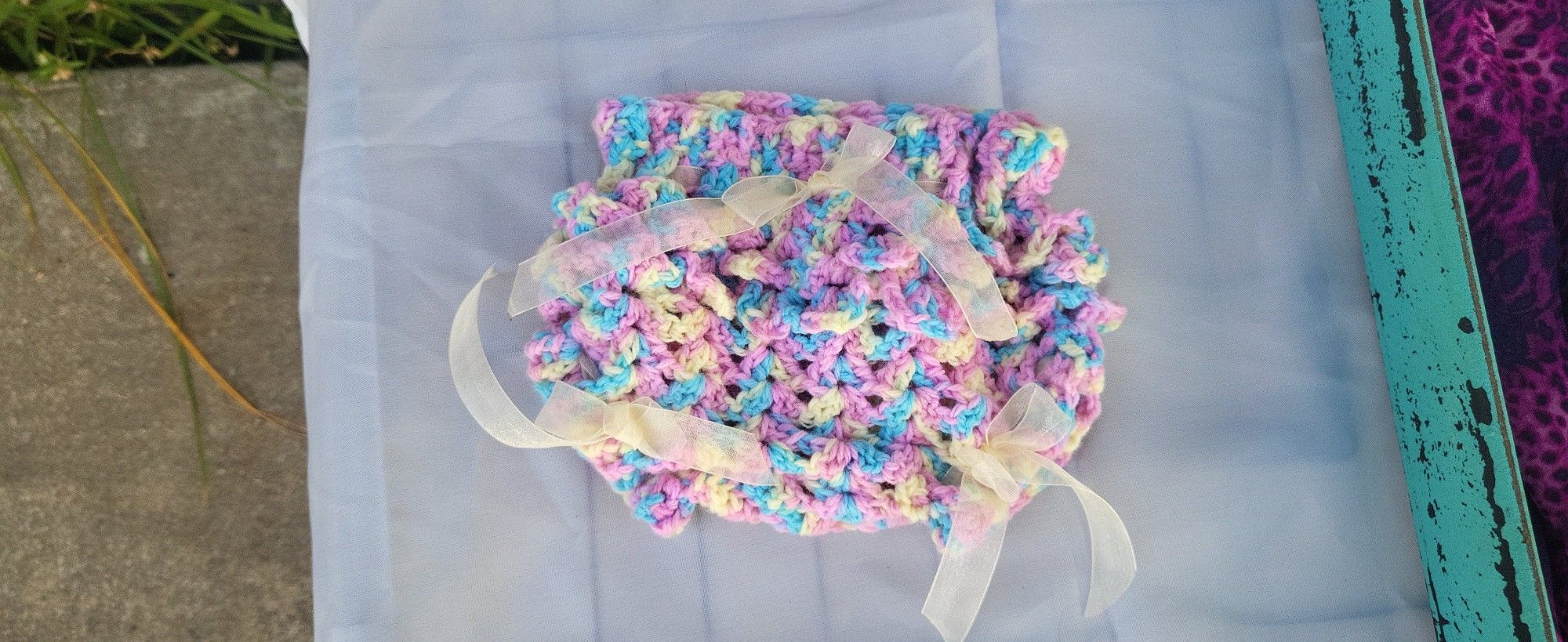 Hand crochet Flip Flops & Diaper Cover 
