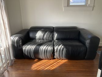 Black Faux Leather Couch