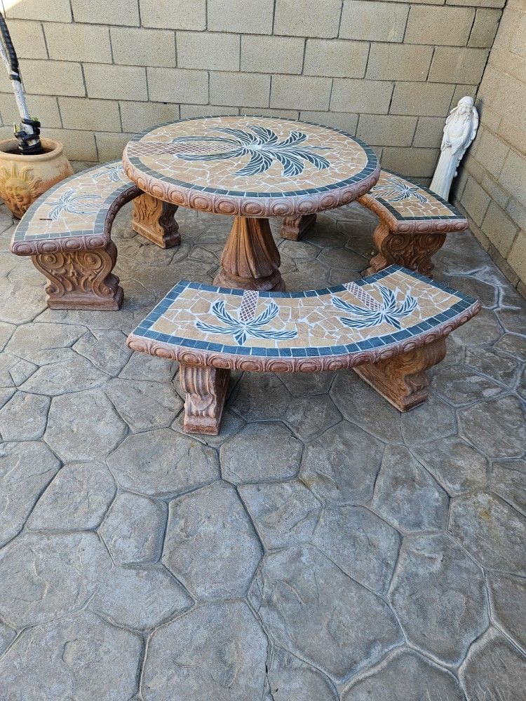 Outdoor Cement Patio Set