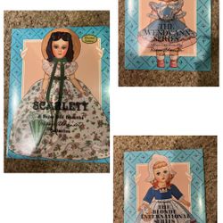 Lot of 3 sets of Madame Alexander 1993 VINTAGE SEALED paper dolls  Scarlett Blonde International Series  The Wendy Ann Series