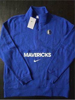New Men's Dallas Mavericks Nike Courtside Club Half-Zip Jacket Style FV7713-480