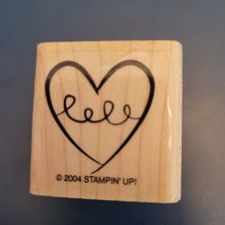 Wood Rubber Stamp heart
