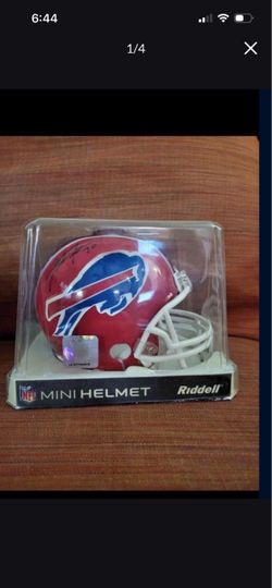 Buffalo Bills Throwback NFL Riddell Red Replica Mini Helmet Signed