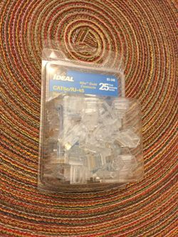 NEW Ideal CAT5e/rj-45 set of 25 - 50u Gold Contacts Data Network Modular Plugs