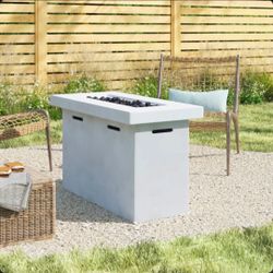Sybil Rectangle Fiber Reinforced Concrete Propane Fire Pit Table with Hidden Fuel Tank