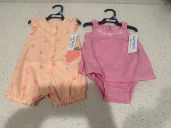 Carter's Child of Mine Baby Girl Dress Sizes 3-6 Months Set of 2
