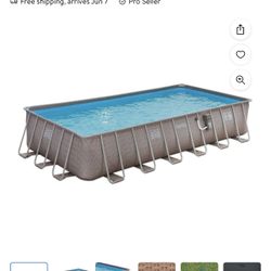 Summer Waves 24 x 12 x 4.5' Rectangle Above Ground Frame Swimming Pool Set