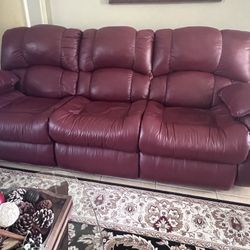 Top Grain Leather Sofa And Loveseat With Recliner