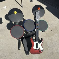 Guitar Hero / Band Hero Guitar And Drumset PlayStation 