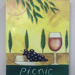 Giclee Picnic Wine Painting Art