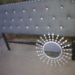 Silver Rhinestone Bed Frame 