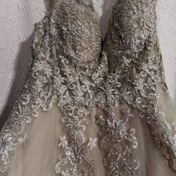 Rose gold long dress 