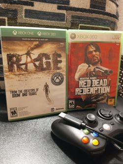 Xbox 360 controller and games - Red Redemption - Rage