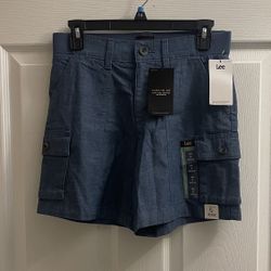 Brand New Ladies Lee Chambray Shorts Size 2