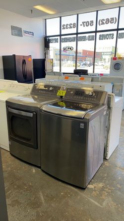 LG Stainless Steel Gray Washer And Gas Dryer Set