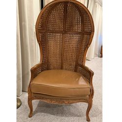 Caned Hooded Porter Chair, Accent Chair