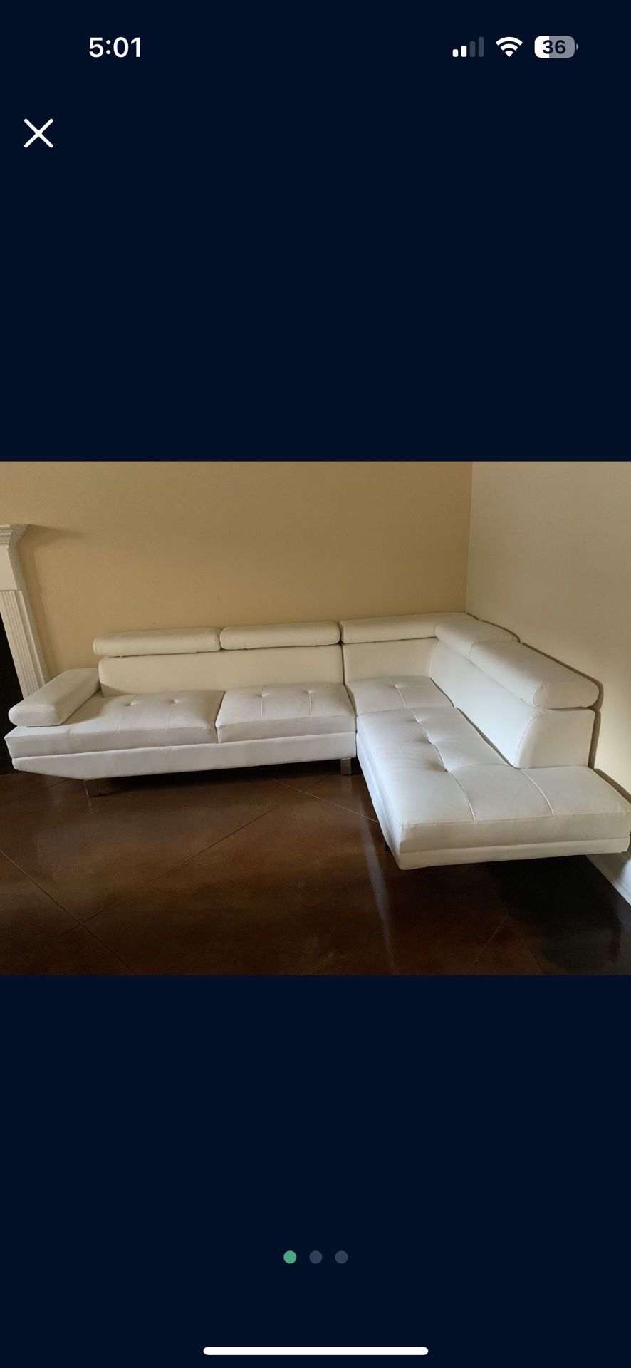 Absolute In New Condition, Modern , Sleek White Sofa 