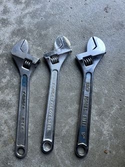 Three adjustable wrenches, 12 inch