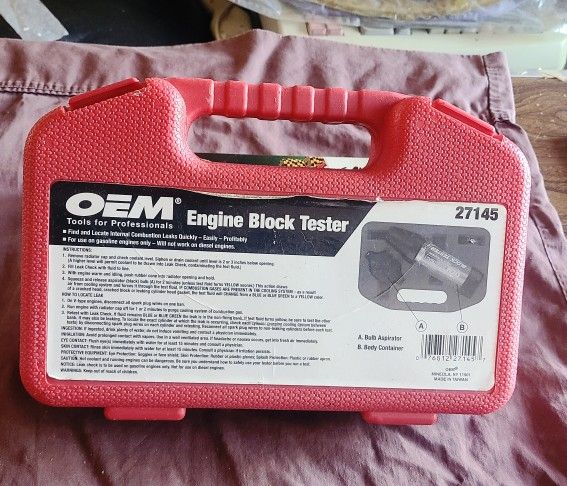 OEM TOOLS #27145 ENGINE BLOCK TESTER WITH CASE