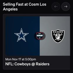 Cosm Cowboys Vs Raiders Nov 17