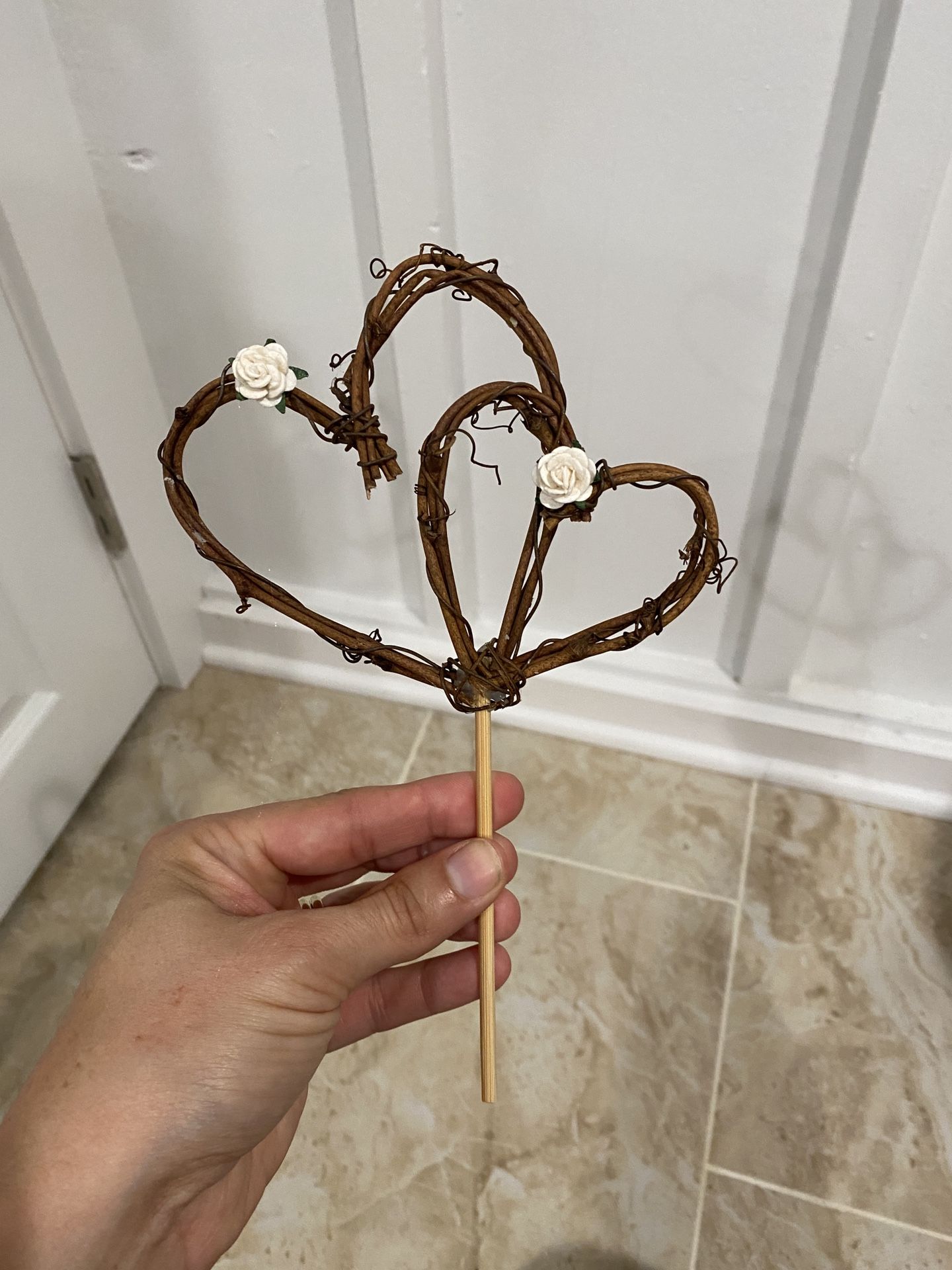 Wood Heart Rustic Cake Topper