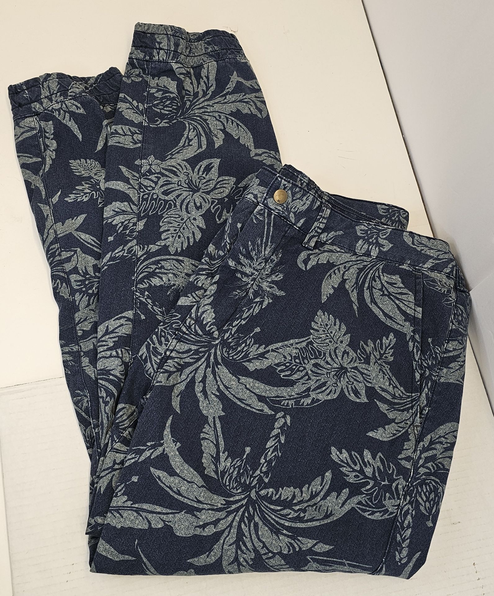 Polo Ralph Lauren Men’s Palm Tree Blue Jogger Lounge Pants 36x32 100% Cotton Drawstring