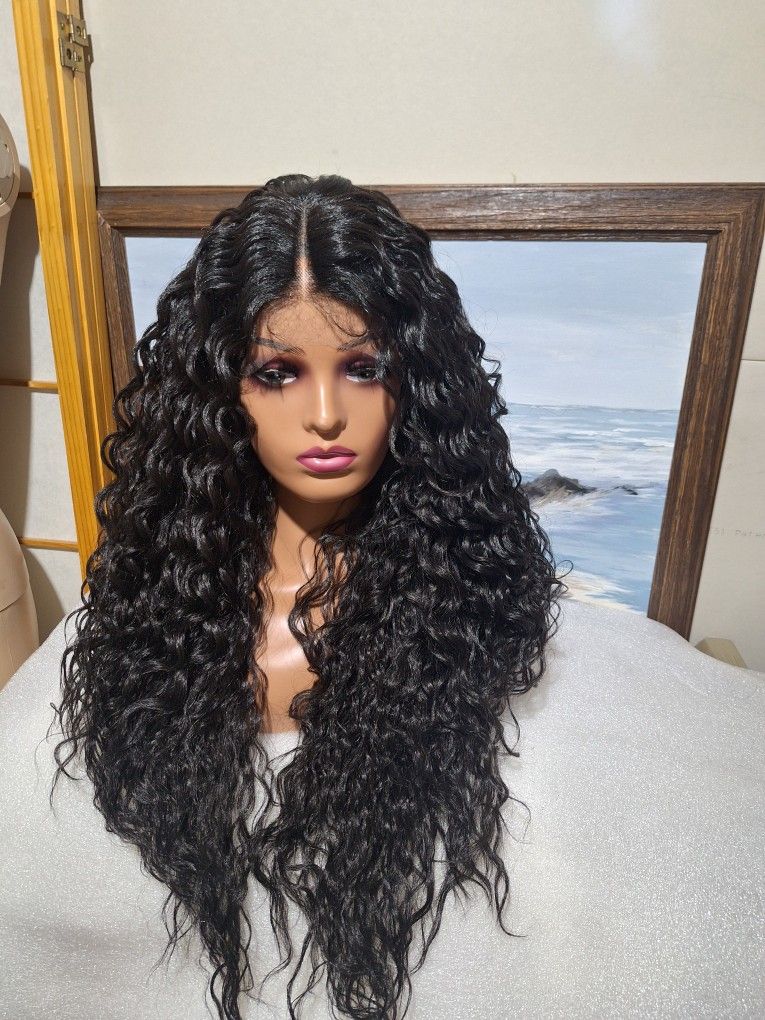 Human Hair Blend Lace Front Wig