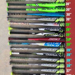 Baseball Bats  USA Approved $50 Each Firm Also Have More Baseball And Softball Equipment Available . You can see the sizes in the pictures