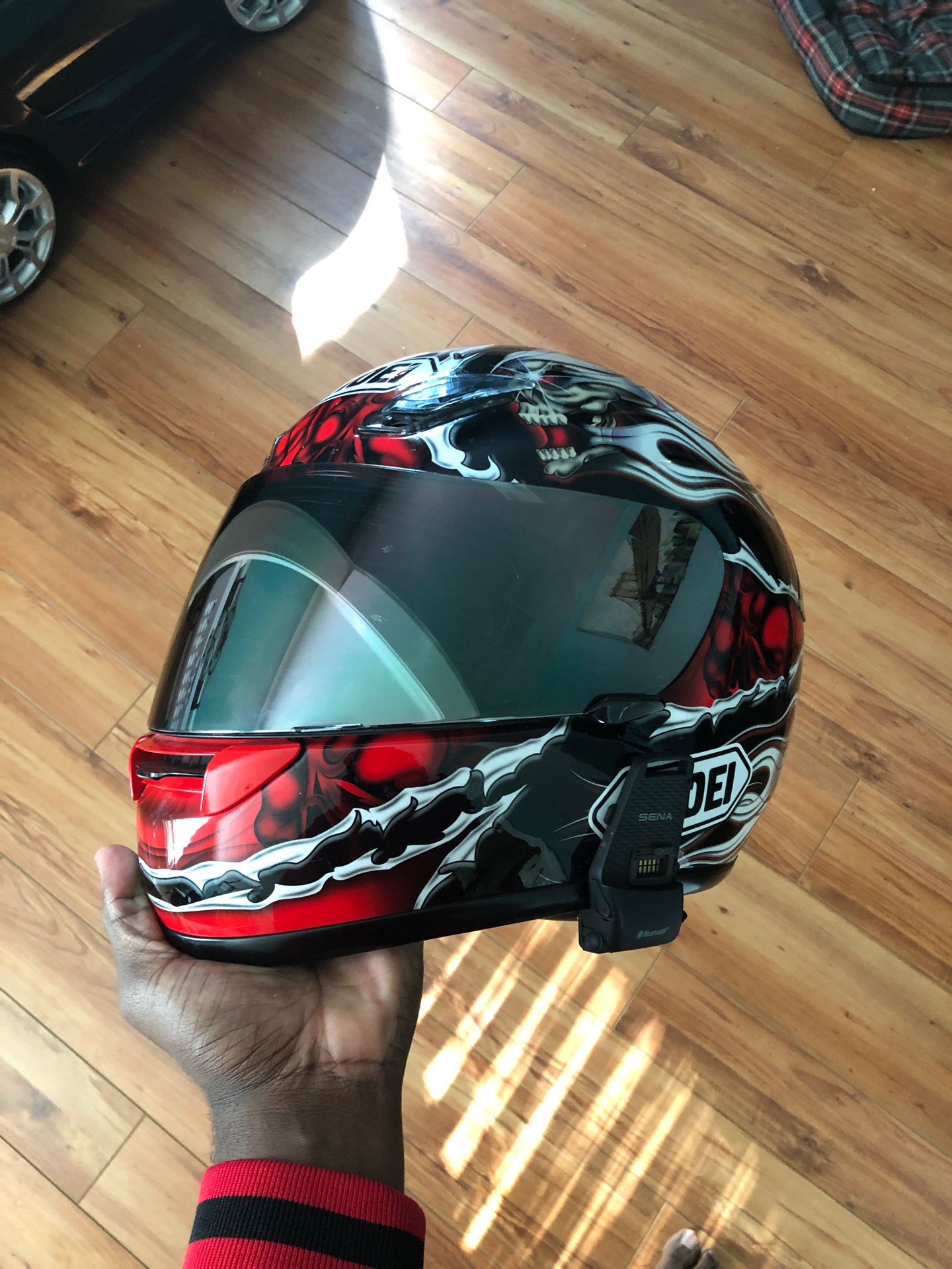 Shoei Helmet, with Sena 10s