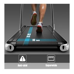 Goplus 2 in 1 Folding Treadmill, 2.25HP Superfit Under Desk Electric Treadmill, Installation-Free with Remote Control, APP Control and LED Display, Wa