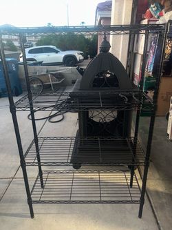 Black Wire Metal Storage Shelving Unit