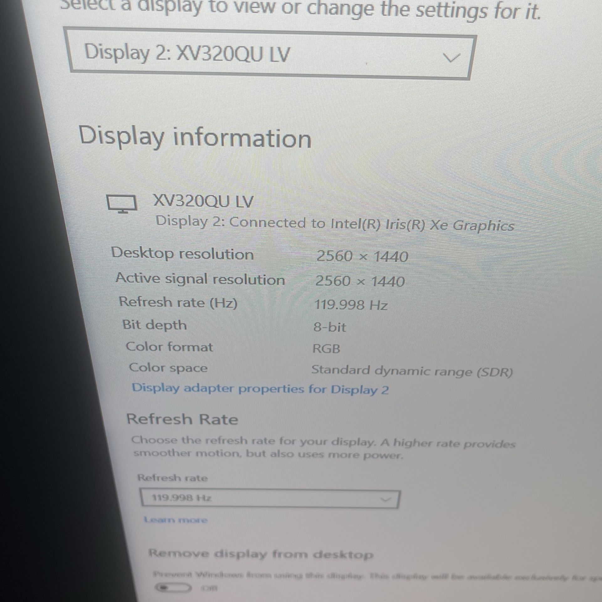 32 Inch 2560x1440 144Hz Overclock 170 HZ Acer
