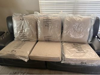 New Set of 3 outdoor cushions 22 in. x 24 in. 2-Piece Outdoor Replacement Cushion with Zipper for Lounge Chair in tan