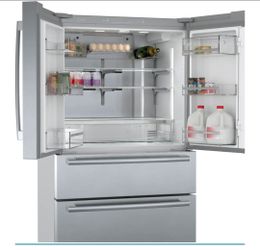 800 Series French Door Bottom Mount Refrigerator 36'' Brushed steel