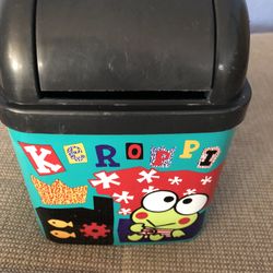 Vintage Sanrio Mini Desk Trash Can Keroppi 