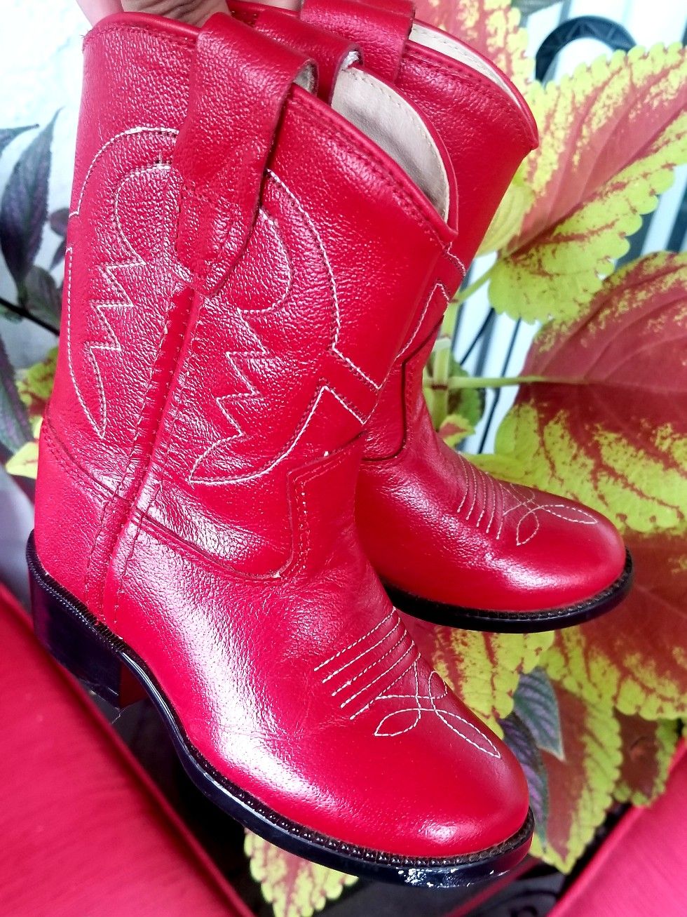 Old West Red Leather Made in India Boots/Toddler size 3