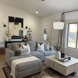 Gray sectional couch
