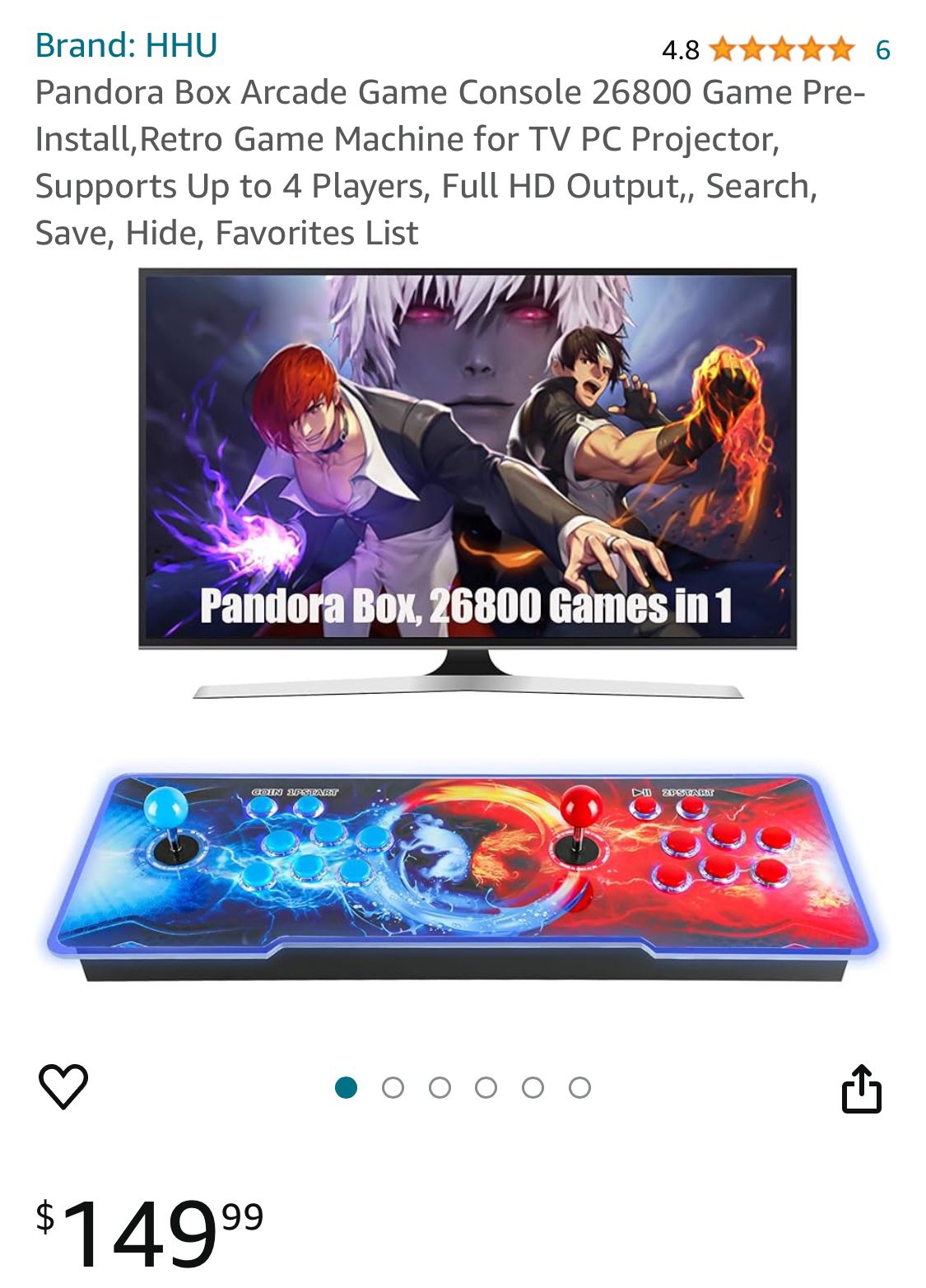 Pandora Arcade Console With Thousands Of Games