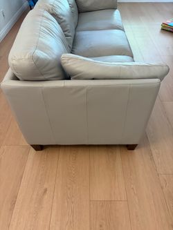 Leather sofa gray