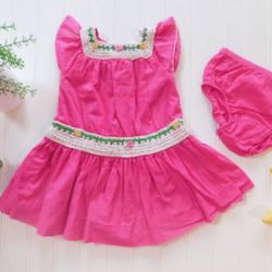 Baby Gap Girl 3-6 Months 'Sunset Bora Bora' Pink Dress Set Outfit