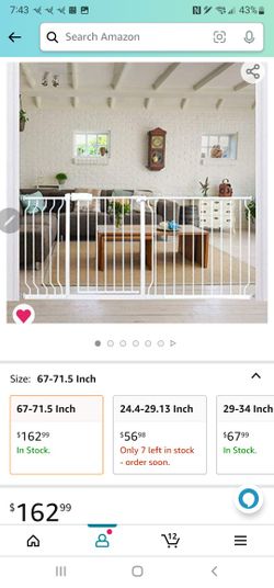 Extra Wide Baby Gate 67 to 71.5 Inch Wide Pressure Child Gate Dog Gates for House Doorways Stairs Living Room


