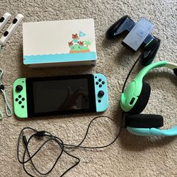 Limited Edition Animal Crossing Nintendo Switch with headset 