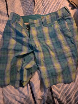 Plaid Shorts Blue Green