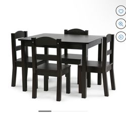 Wooden Table With Four  For Kids