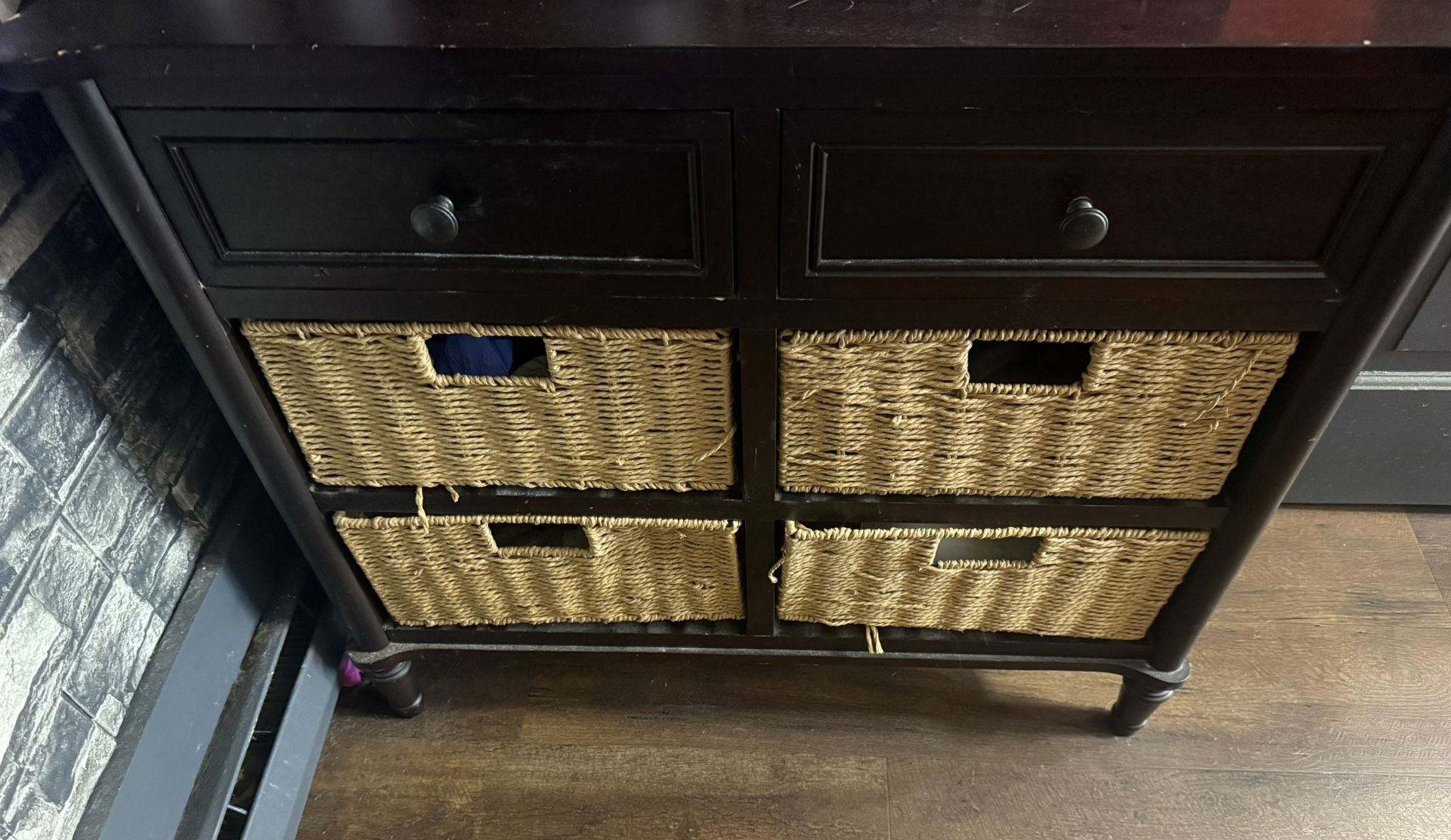 Wooden Storage With Baskets