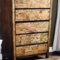 better homes and gardens bryant 5-drawer dresser rustic brown finish Rustic Solid Wood 71" Rectangle Dining Table